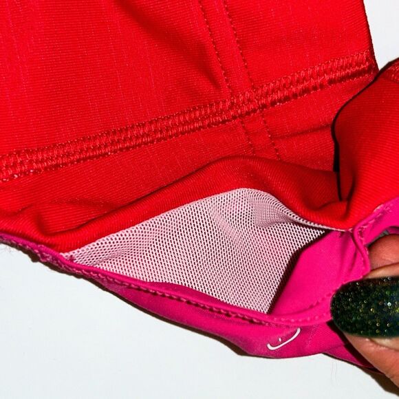 Outdoor Voices TechSweat Key Sports Bra Scarlet Red Stretch Support Pockets XS - Picture 5 of 10